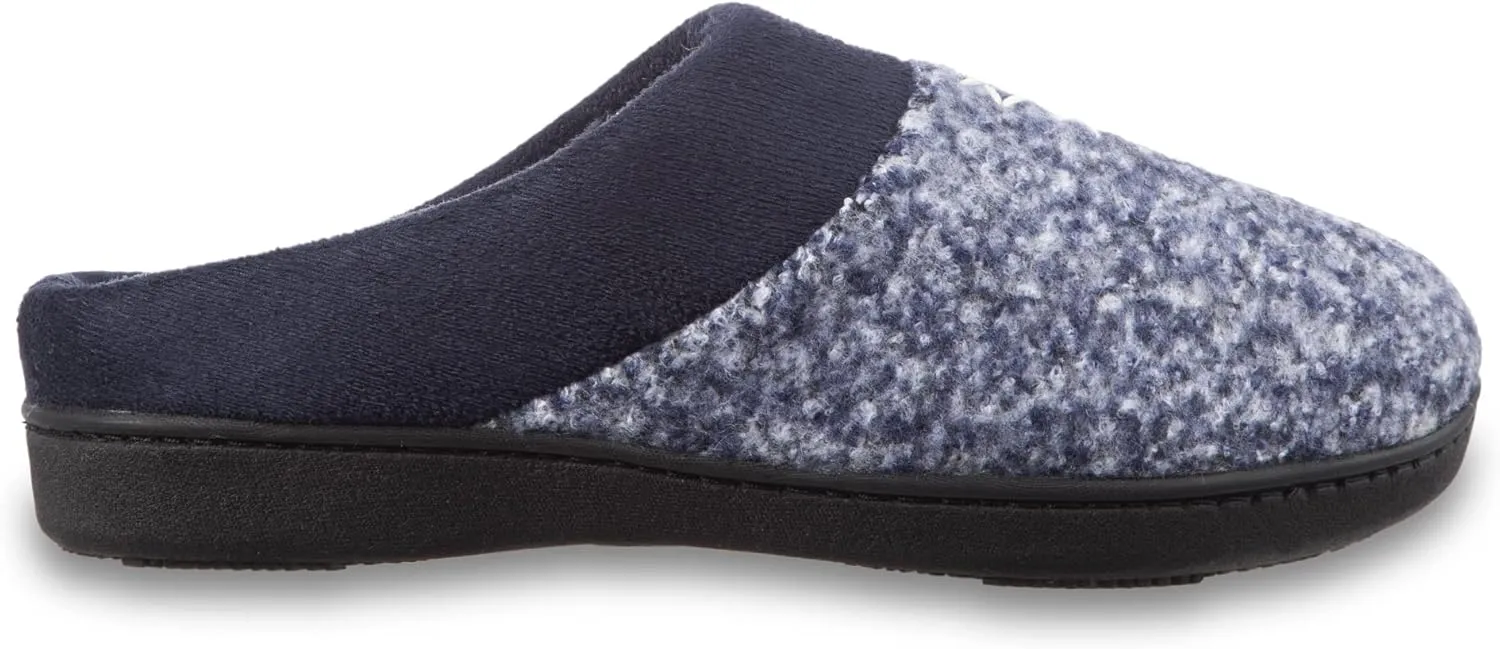 isotoner Women's Memory Foam Heather Knit Jessie Hoodback Eco Comfort Slip-on Slipper