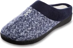 isotoner Women's Memory Foam Heather Knit Jessie Hoodback Eco Comfort Slip-on Slipper