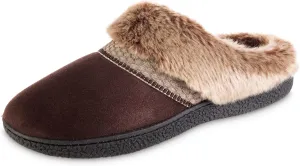 isotoner Women's Microsuede Mallory Hoodback Slipper, with Memory Foam and Indoor/Outdoor Sole