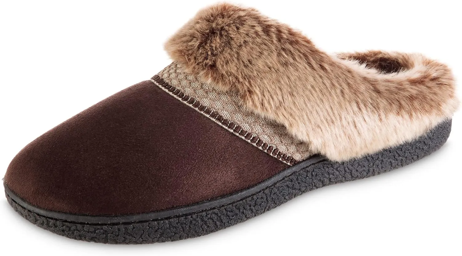 isotoner Women's Microsuede Mallory Hoodback Slipper, with Memory Foam and Indoor/Outdoor Sole