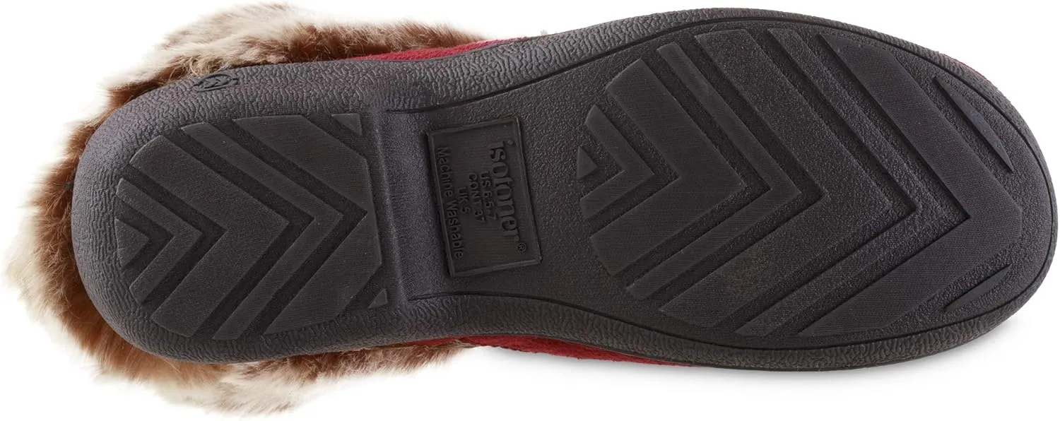 Isotoner Women's Recycled Microsuede Mallory Slipper, with Memory Foam and Indoor/Outdoor Sole
