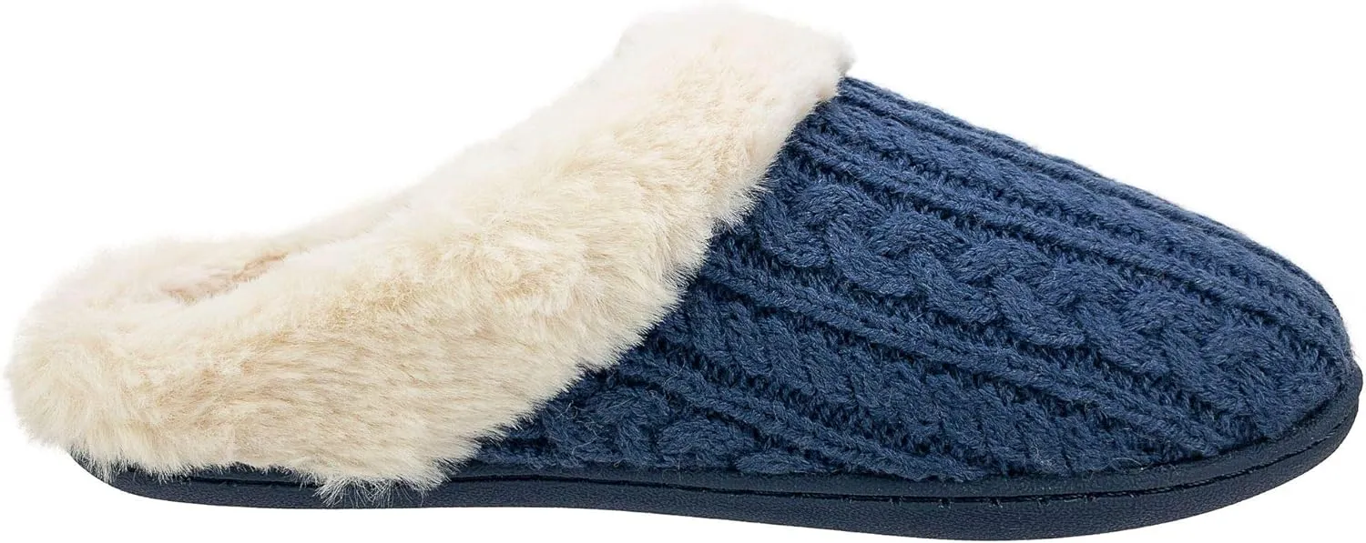 IZOD Women's Memory Foam Slippers, Winter Warm Slip On Scuff Clogs, Women's Size 5 to 12