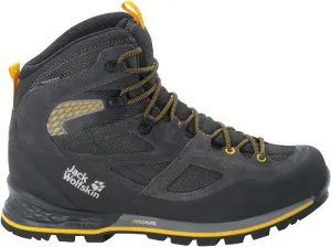 Jack Wolfskin Men's Force Crest Texapore Mid M Walking Shoe, Black Burly Yellow Xt, 7.5 Men