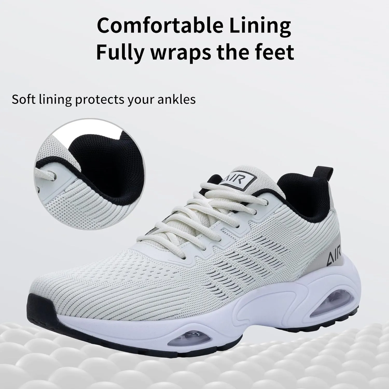 JARLIF Men's Running Shoes Athletic Cushioned Tennis Shoes Comfortable Supportive Sport Gym Jogging Sneaker