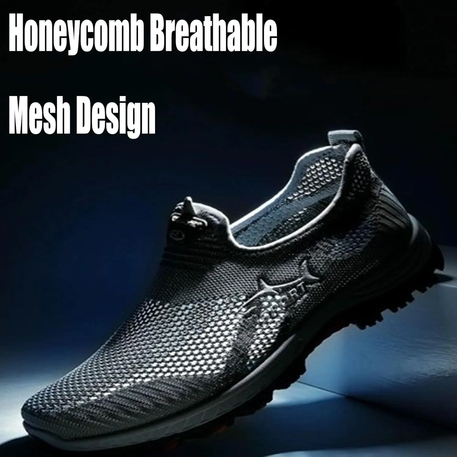 Jarv Cooling Comfort Sneaker, Atlacoast Breathable Soft Bottom Anti-Slip Slip On Walking Shoes for Men