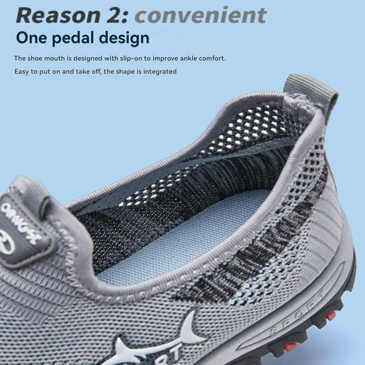 Jarv Cooling Comfort Sneaker, Atlacoast Breathable Soft Bottom Anti-Slip Slip On Walking Shoes for Men