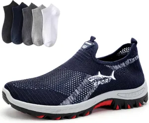Jarv Cooling Comfort Sneaker, Atlacoast Breathable Soft Bottom Anti-Slip Slip On Walking Shoes for Men