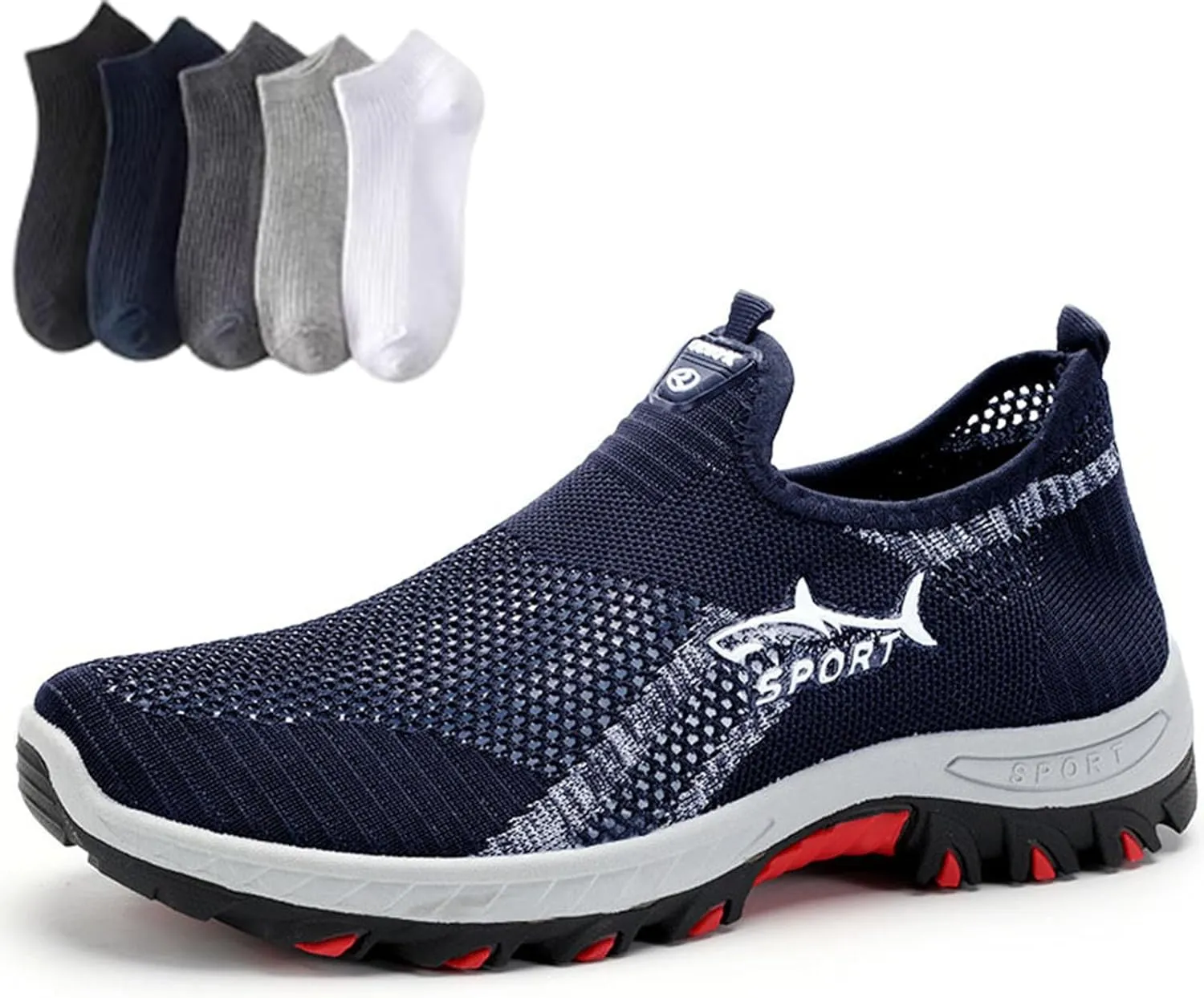 Jarv Cooling Comfort Sneaker, Atlacoast Breathable Soft Bottom Anti-Slip Slip On Walking Shoes for Men