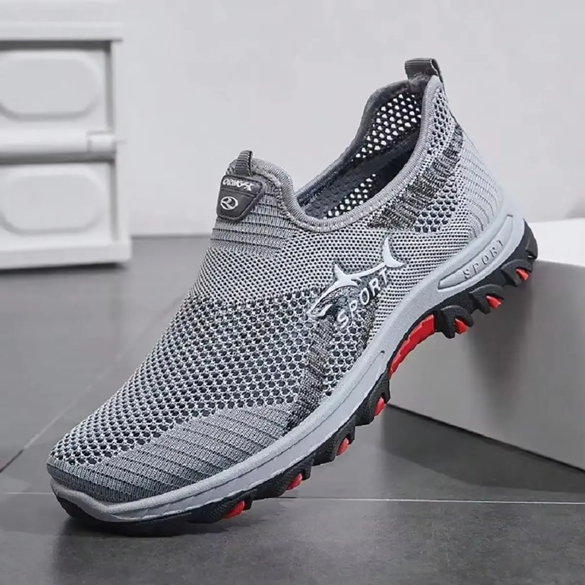 Jarv Cooling Comfort Sneaker for Men, Atlacoast Casual Comfy Mesh Breathable Soft Bottom Anti-Slip Slip on Walking Shoes
