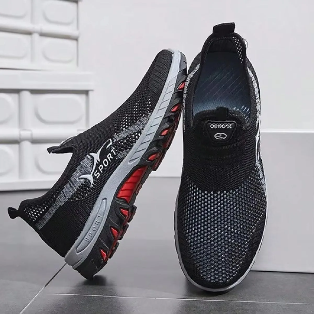 Jarv Cooling Comfort Sneaker for Men, Atlacoast Casual Comfy Mesh Breathable Soft Bottom Anti-Slip Slip on Walking Shoes