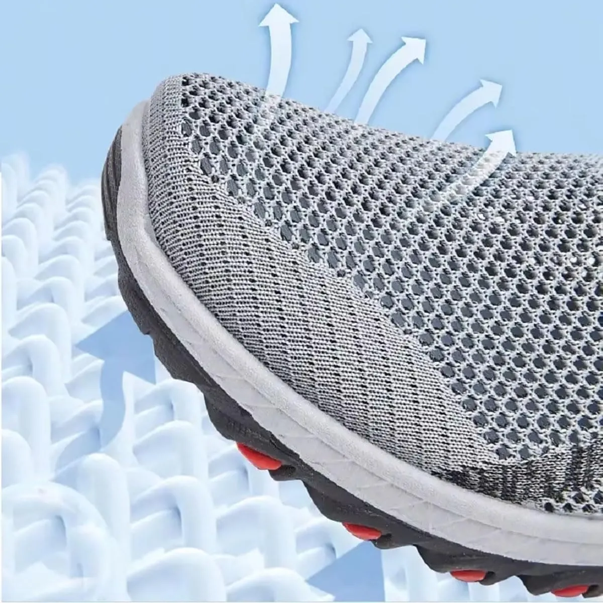 Jarv Cooling Comfort Sneaker for Men, Atlacoast Casual Comfy Mesh Breathable Soft Bottom Anti-Slip Slip on Walking Shoes