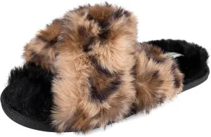 Jessica Simpson Women's Fashion Faux Feather Slide-On Memory Foam Slipper