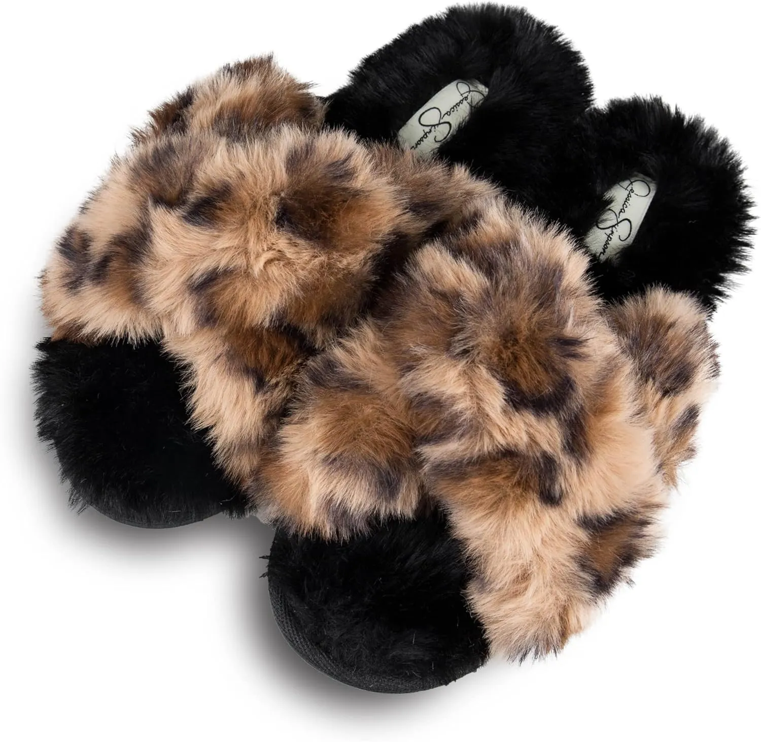 Jessica Simpson Women's Fashion Faux Feather Slide-On Memory Foam Slipper