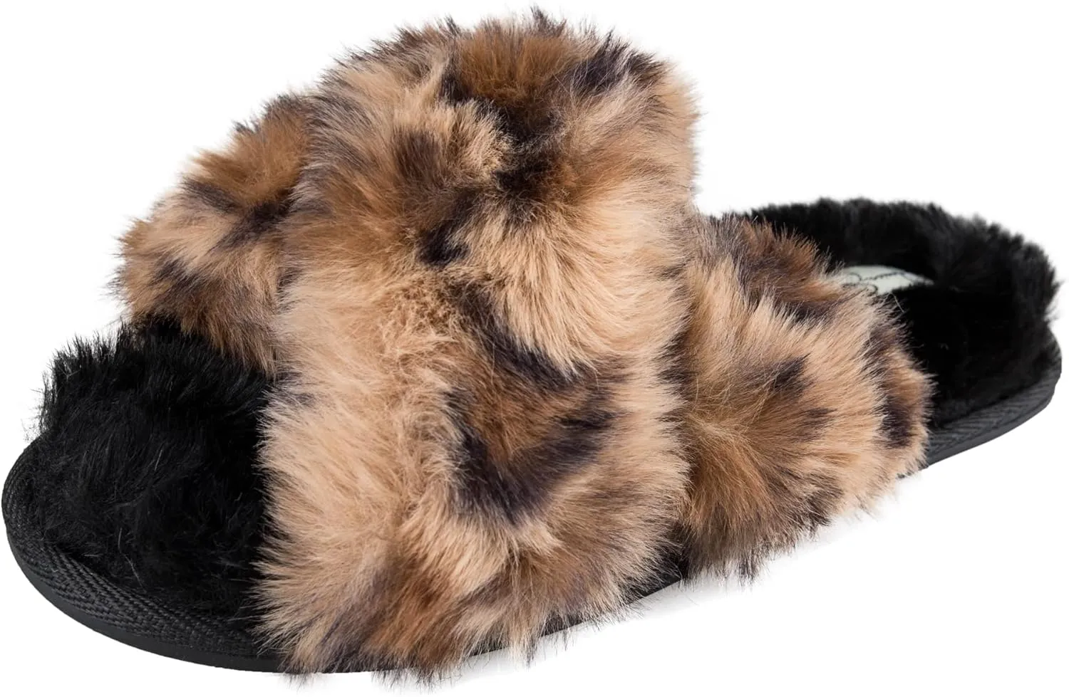 Jessica Simpson Women's Fashion Faux Feather Slide-On Memory Foam Slipper