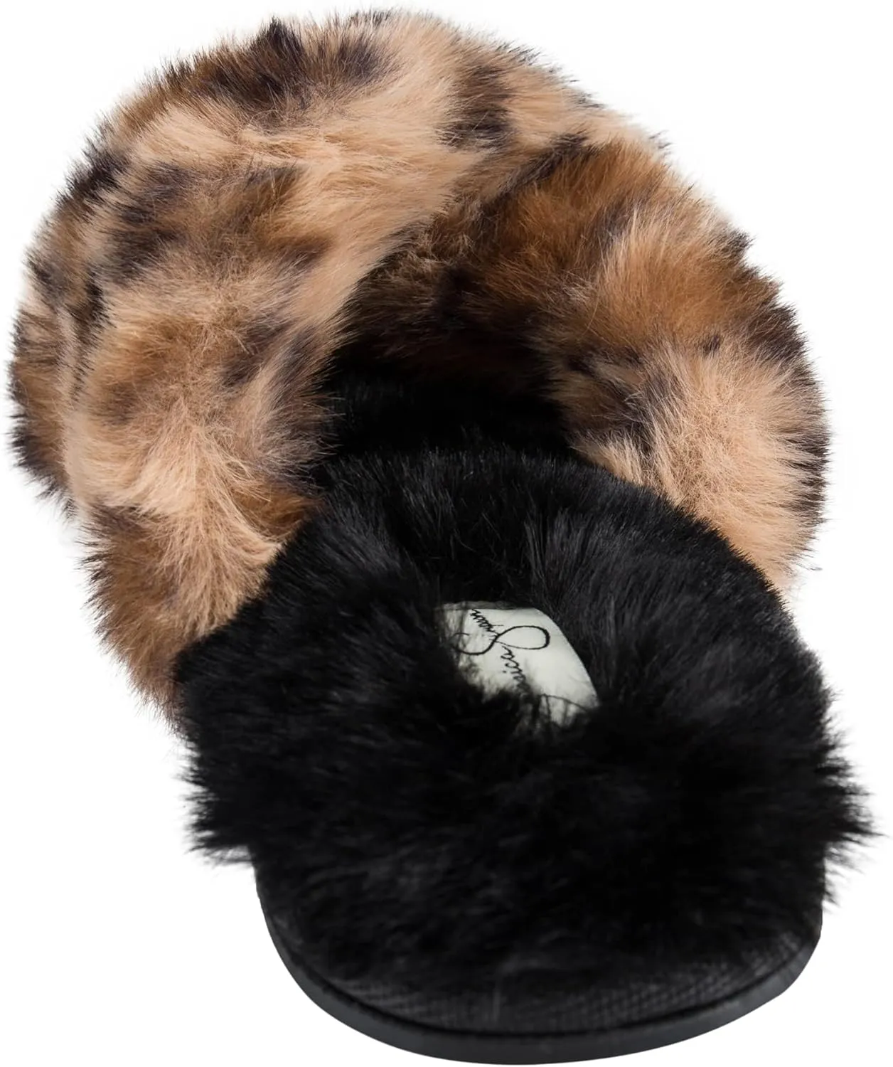 Jessica Simpson Women's Fashion Faux Feather Slide-On Memory Foam Slipper
