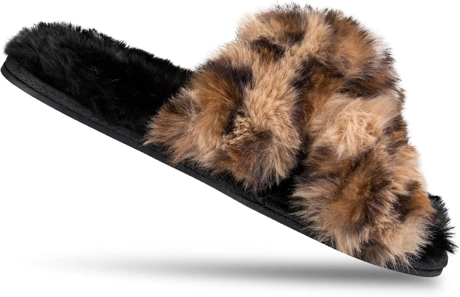Jessica Simpson Women's Fashion Faux Feather Slide-On Memory Foam Slipper