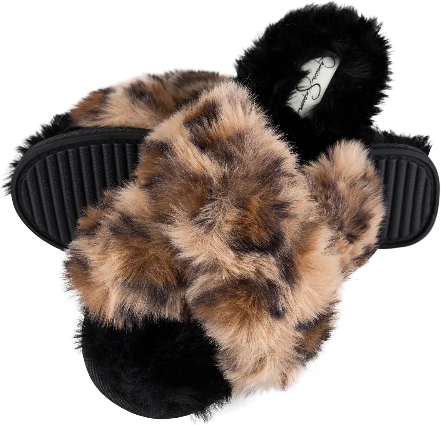 Jessica Simpson Women's Fashion Faux Feather Slide-On Memory Foam Slipper