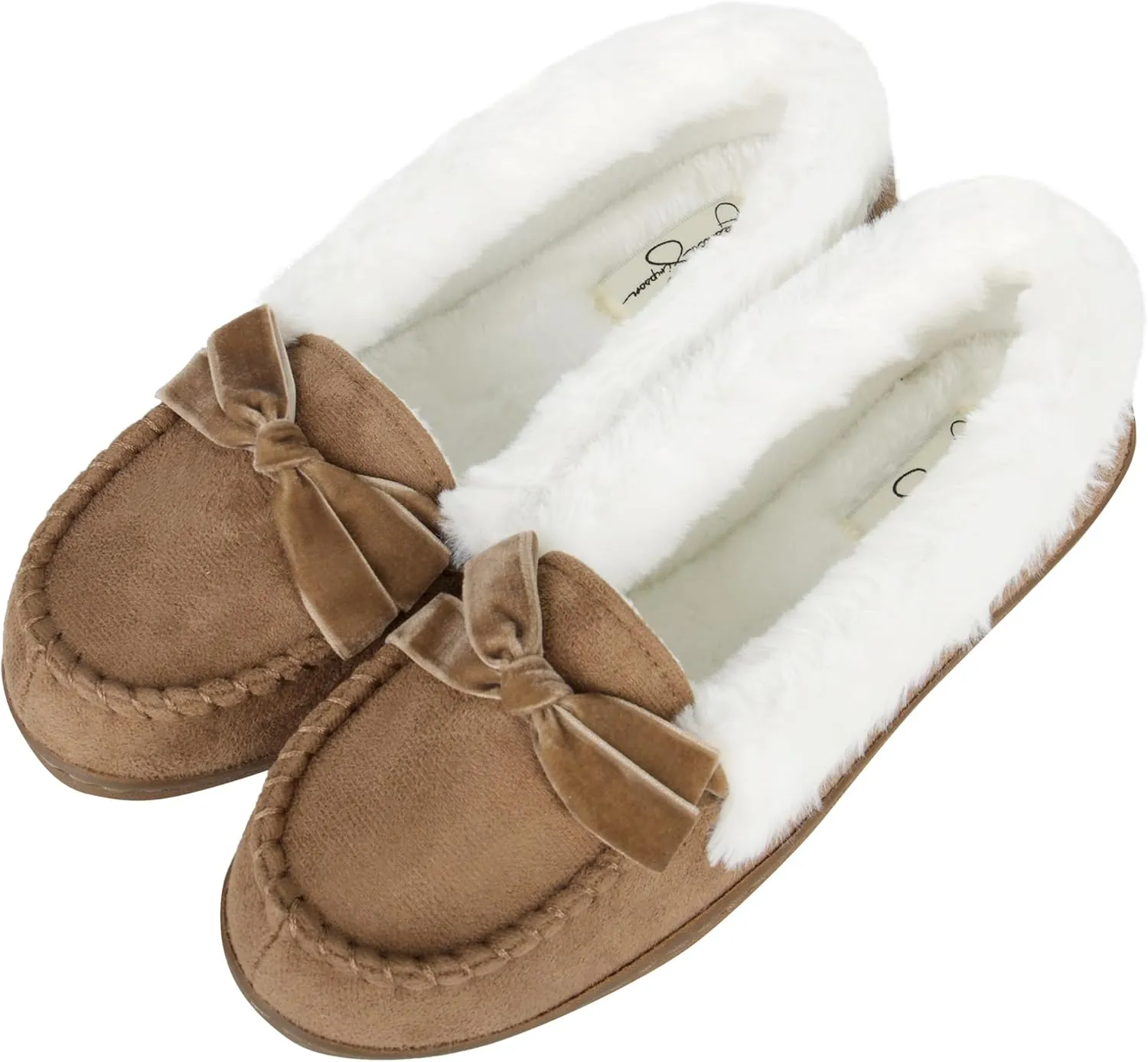 Jessica Simpson Women's Micro Suede Moccasin Indoor Outdoor Slipper Shoe