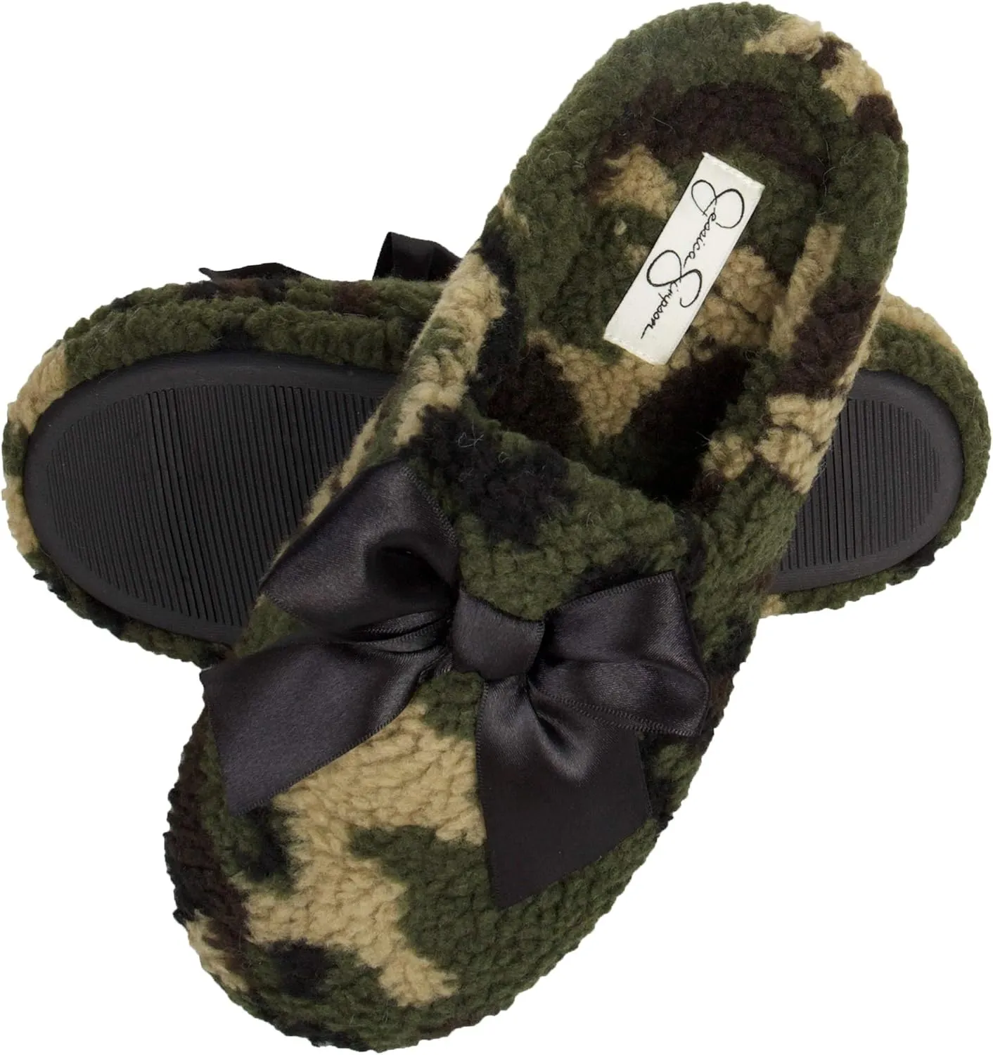 Jessica Simpson Women's Plush Marshmallow Slide on House Slipper Clog with Memory Foam