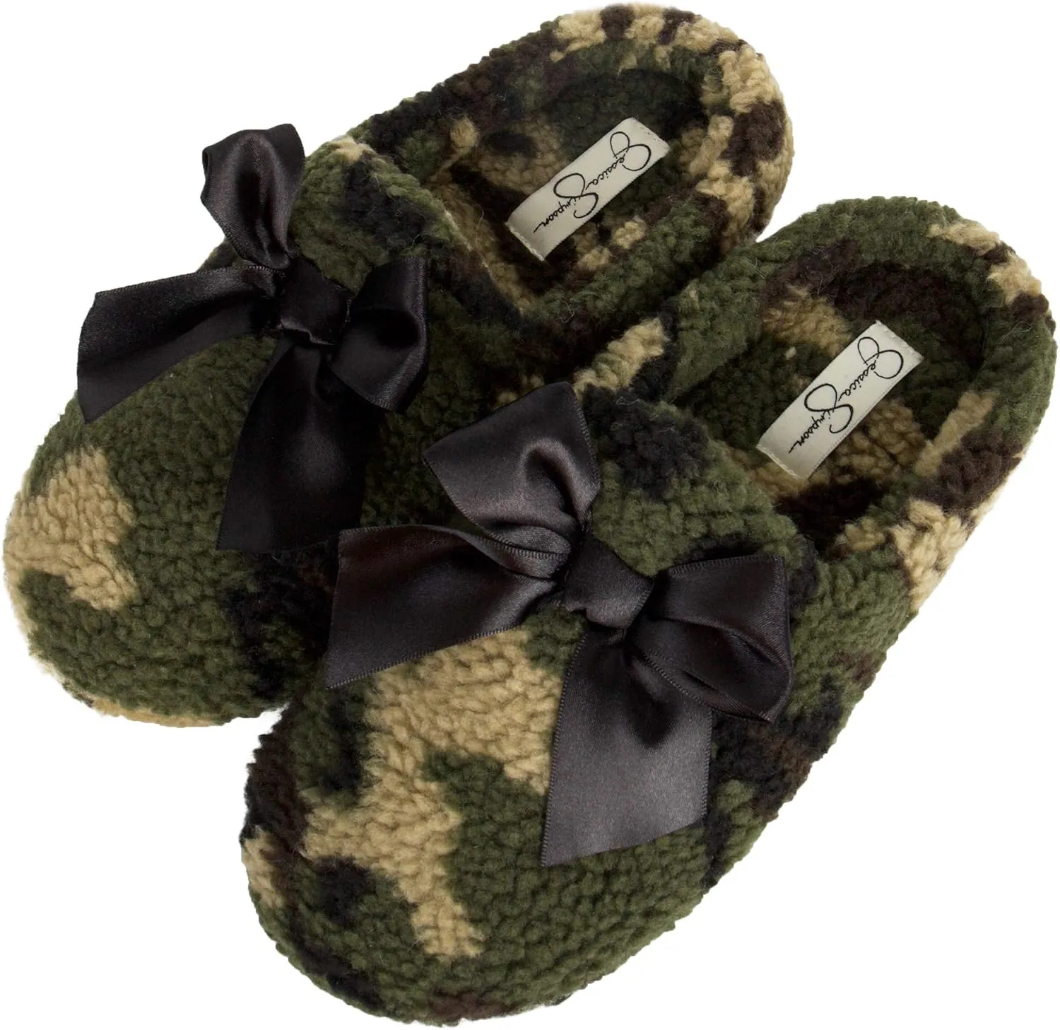 Jessica Simpson Women's Plush Marshmallow Slide on House Slipper Clog with Memory Foam