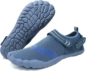 Josaywin Water Shoes for Men Quick Dry Wide Toe Aqua Shoes Adjustable Barefoot Sock for Swim Beach River Pool Surf