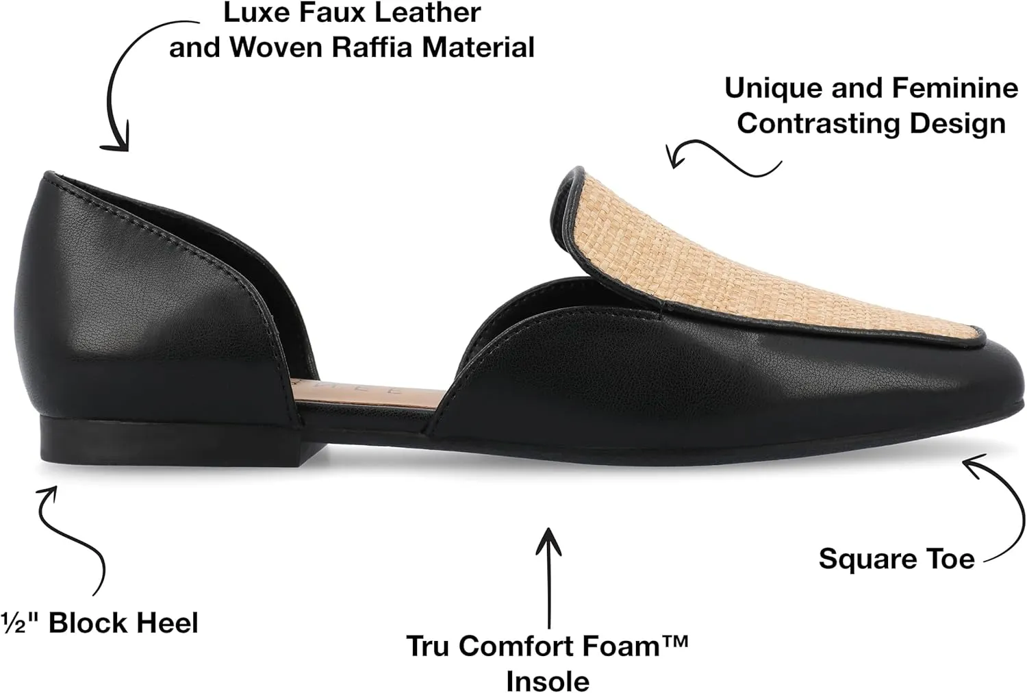 Journee Womens Kennza Tru Comfort Foam Soft Faux Leather Slip On Flats