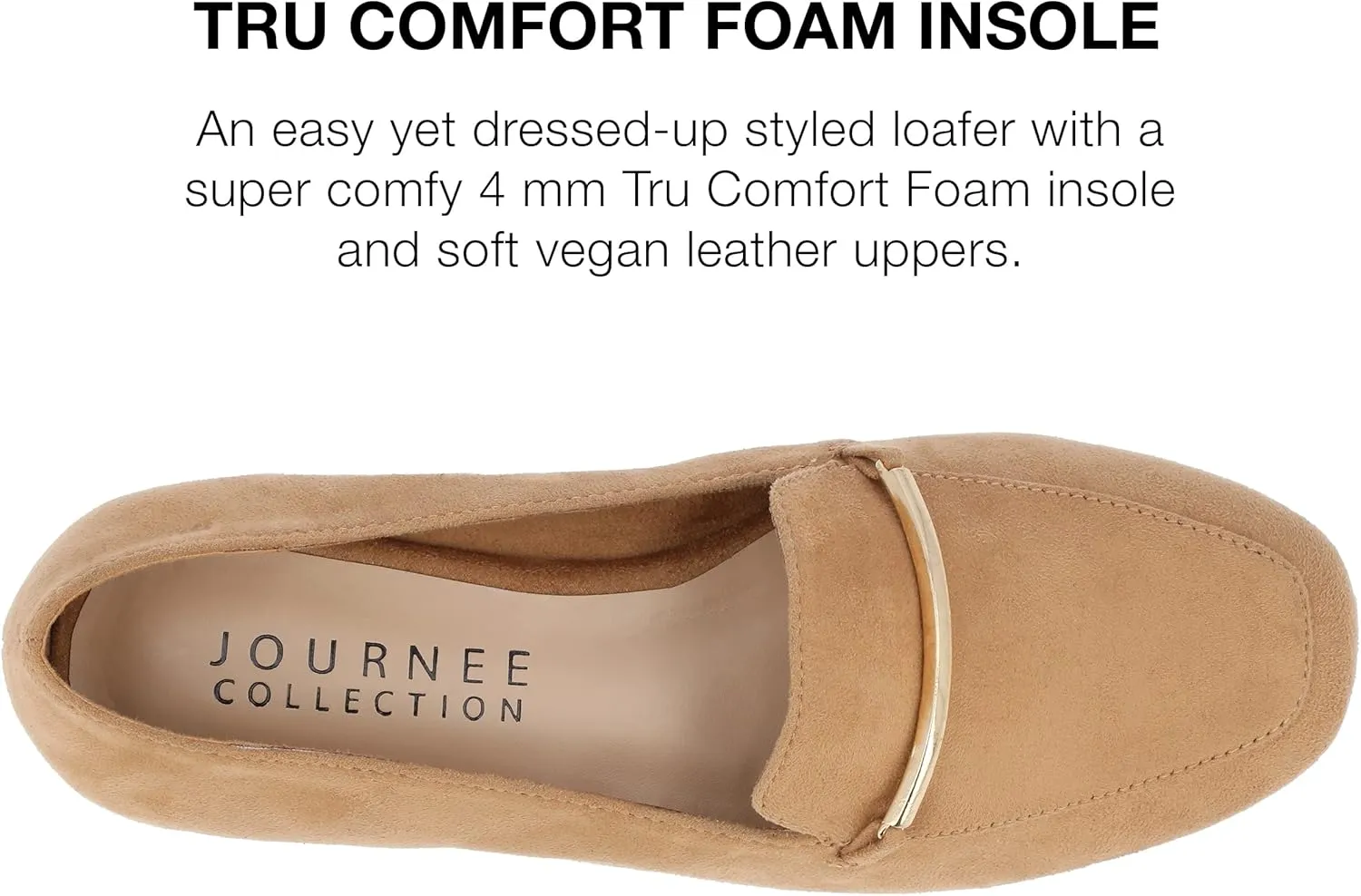 Journee Womens Loafer Flat Notched Topline Square Toe Slip-On Block Heel - Wrenn Casual Dress Shoe
