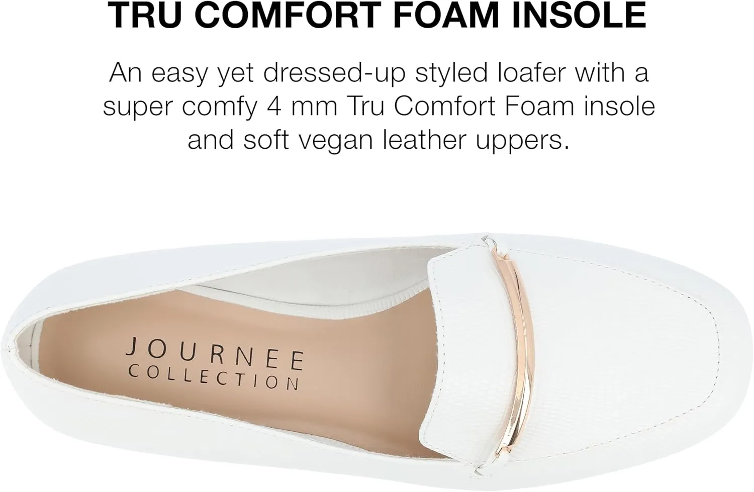 Journee Womens Loafer Flat Notched Topline Square Toe Slip-On Block Heel - Wrenn Casual Dress Shoe