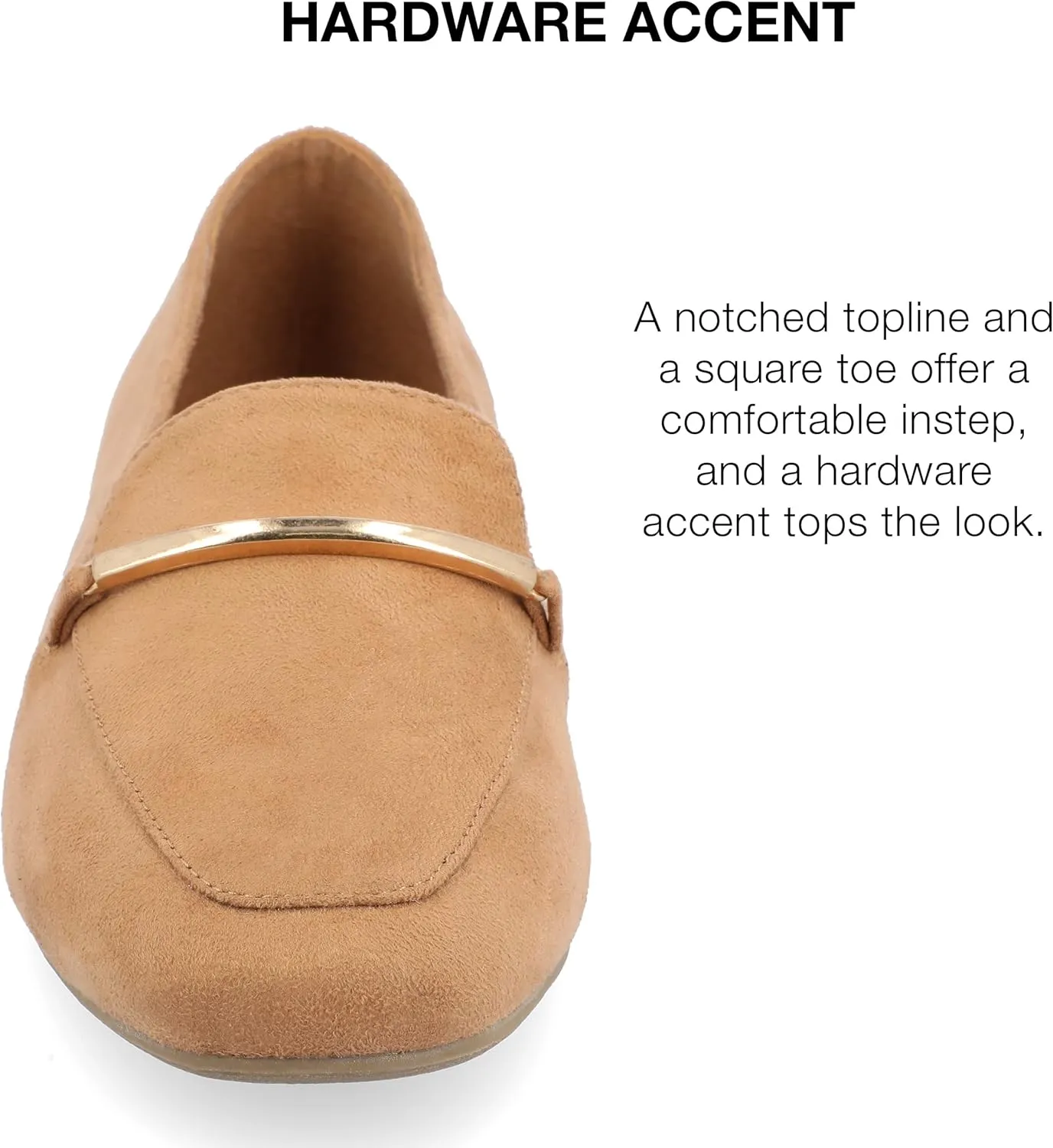 Journee Womens Loafer Flat Notched Topline Square Toe Slip-On Block Heel - Wrenn Casual Dress Shoe