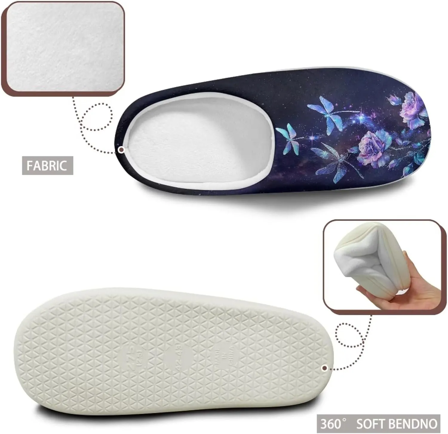 JoyLamoria Pink Hummingbird House Slipper Women Clog Slip On Winter Soft Thick Slipper Rubber Sole Garden Clogs
