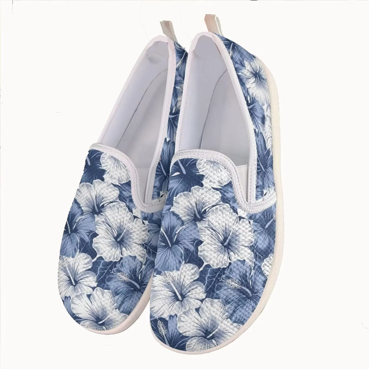 JoyLamoria Women's Ladybug and Daisy Rainbow Print Flats Shoes Leisure Shoes Slip On Work Shoes Comfort Walking Shoes for Travel