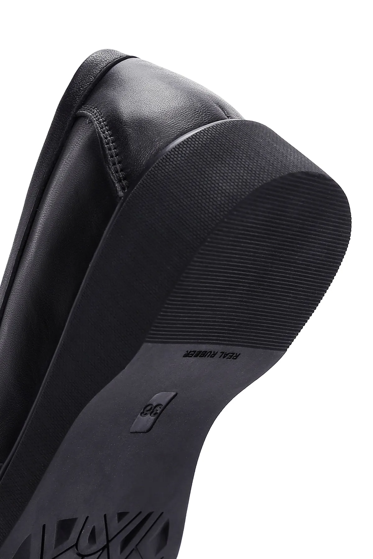 Kadın Siyah Deri Comfort Loafer