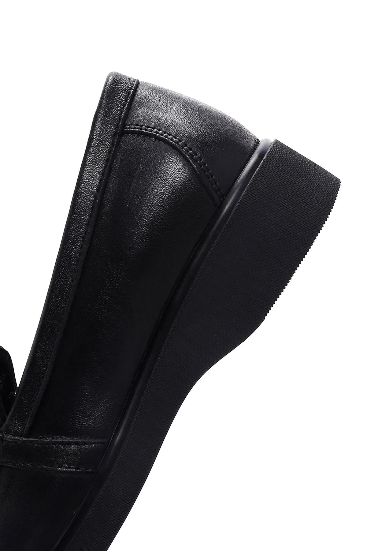 Kadın Siyah Deri Comfort Loafer