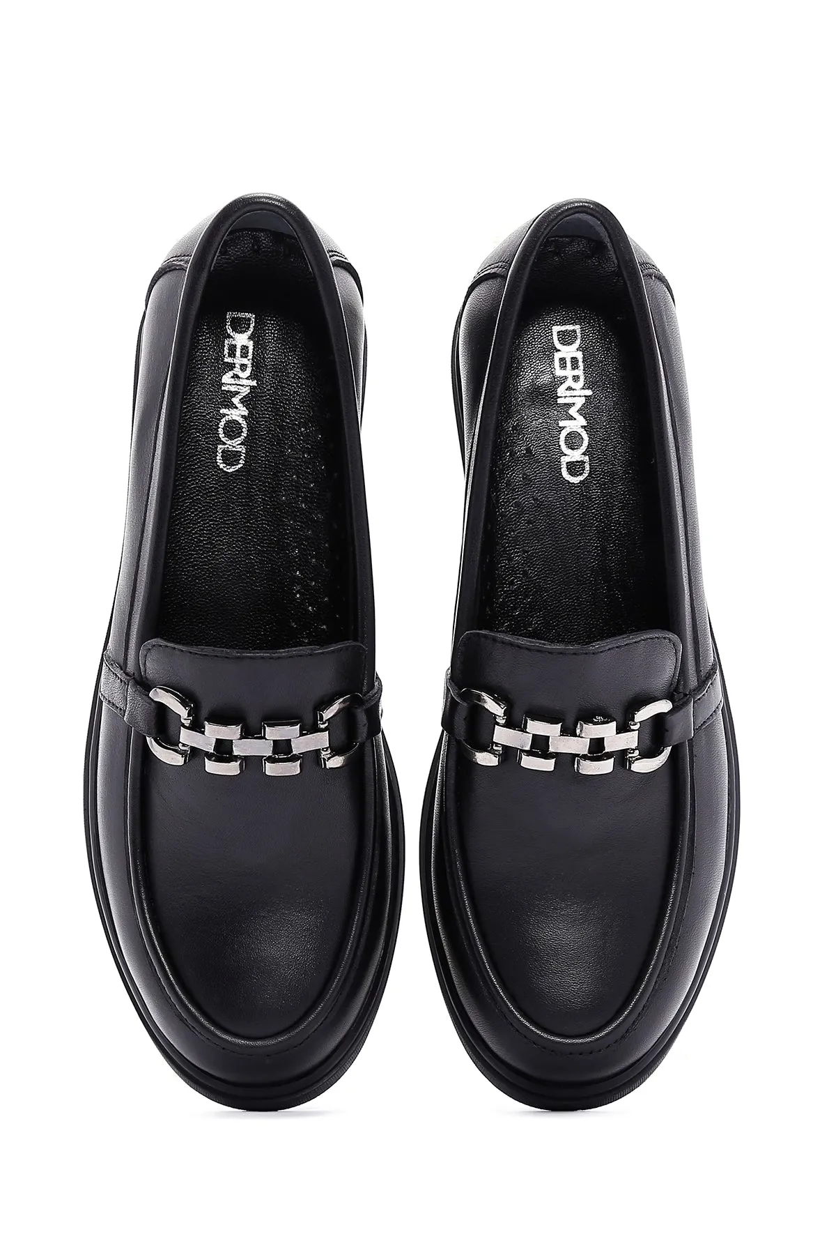 Kadın Siyah Deri Comfort Loafer