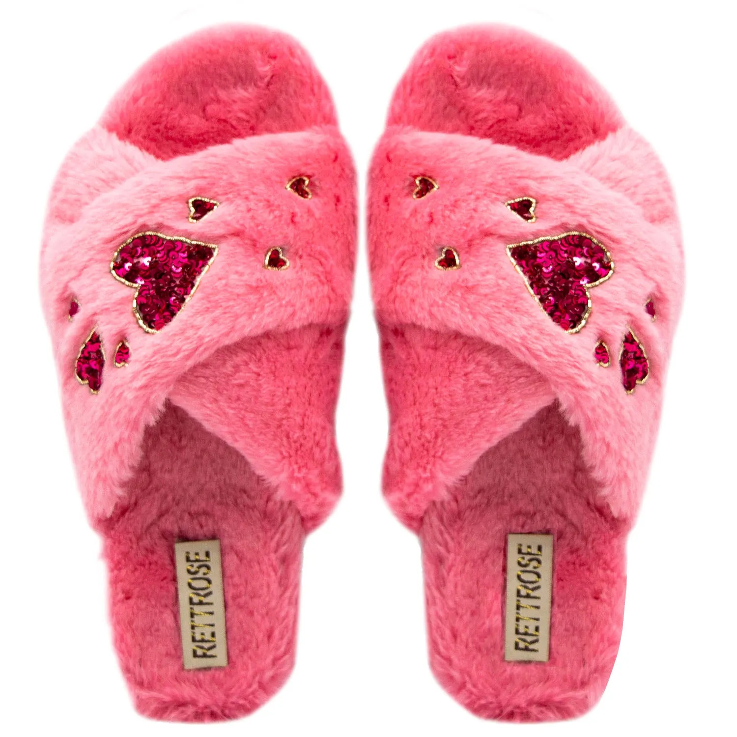 Kaylee Pink Luxury Plush Diamanté Embellished Handmade Slipper