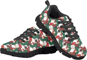 KEIAHUAN Girls Non Slip Sneakers Kids Tennis Shoes Santa Claus Print Breathable Running Shoes Walking Shoes Fashion Sneakers for Boys and Girls