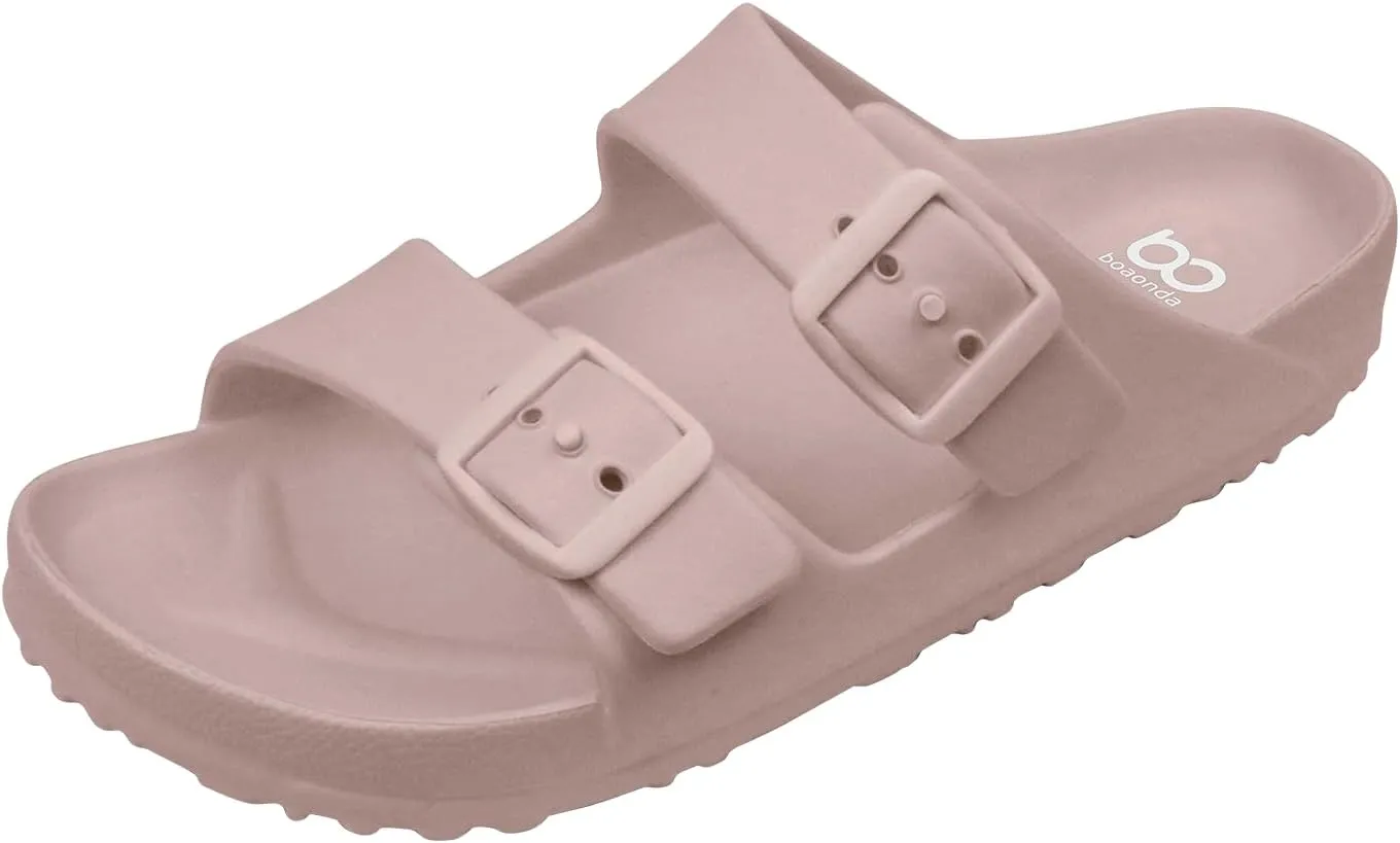KENI - Women Slides Adjustable Double Buckle Sandals EVA Flat Sandals Lightweight