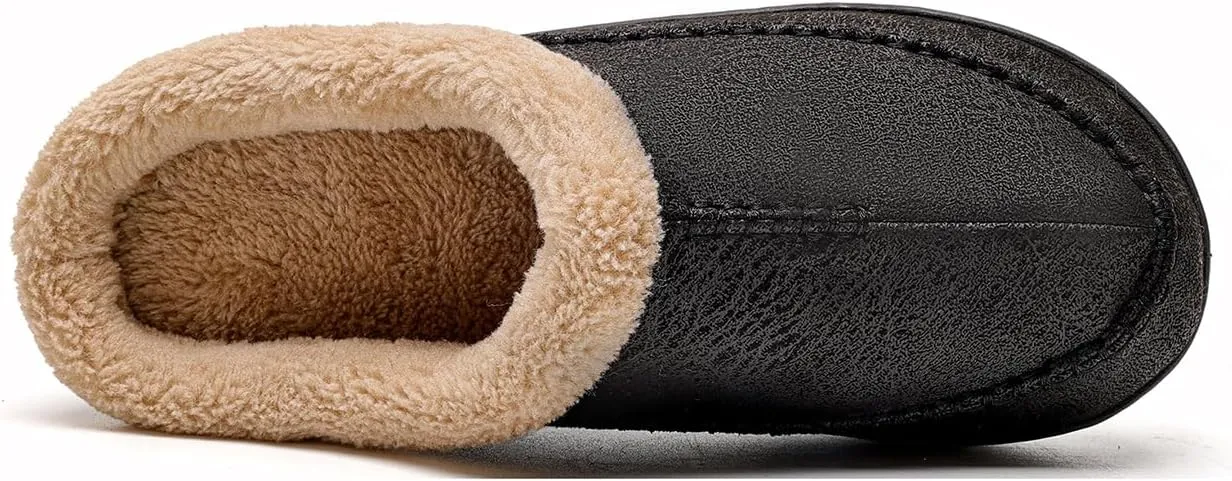 Kervaky Men's Cotton Slippers - Memory Foam, Comfortable Indoor & Outdoor Home Shoes