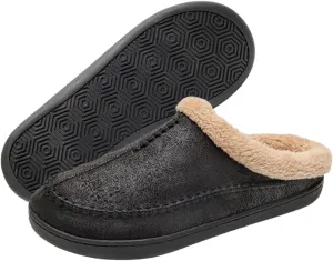 Kervaky Men's Cotton Slippers - Memory Foam, Comfortable Indoor & Outdoor Home Shoes