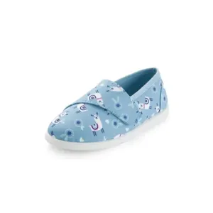 Kids Loafer Flat Slip On Canvas Sneakers Blue Alpaca - KKOMFORME