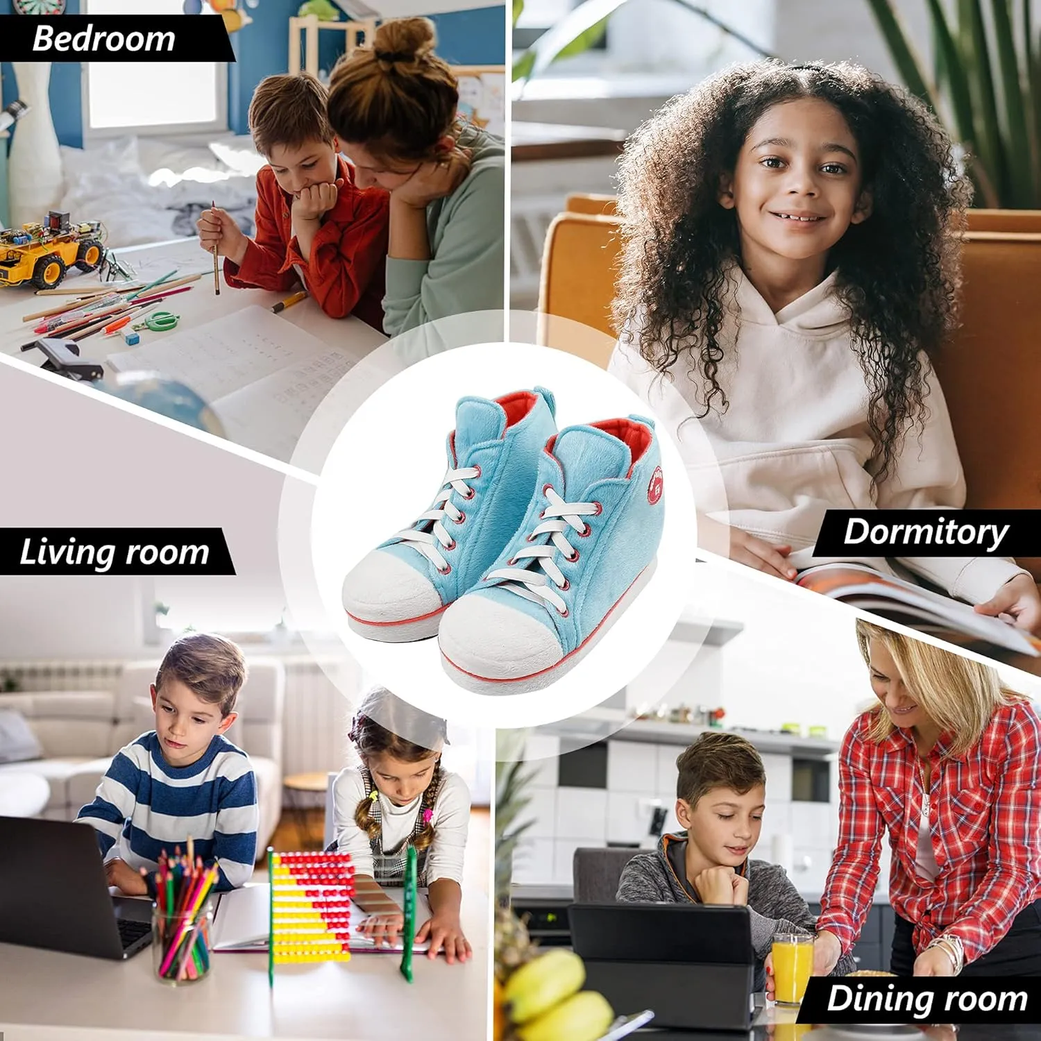 Kids Sneaker Slippers - Soft and Stylish Comfort Cozy House Shoes for Girls and Boys