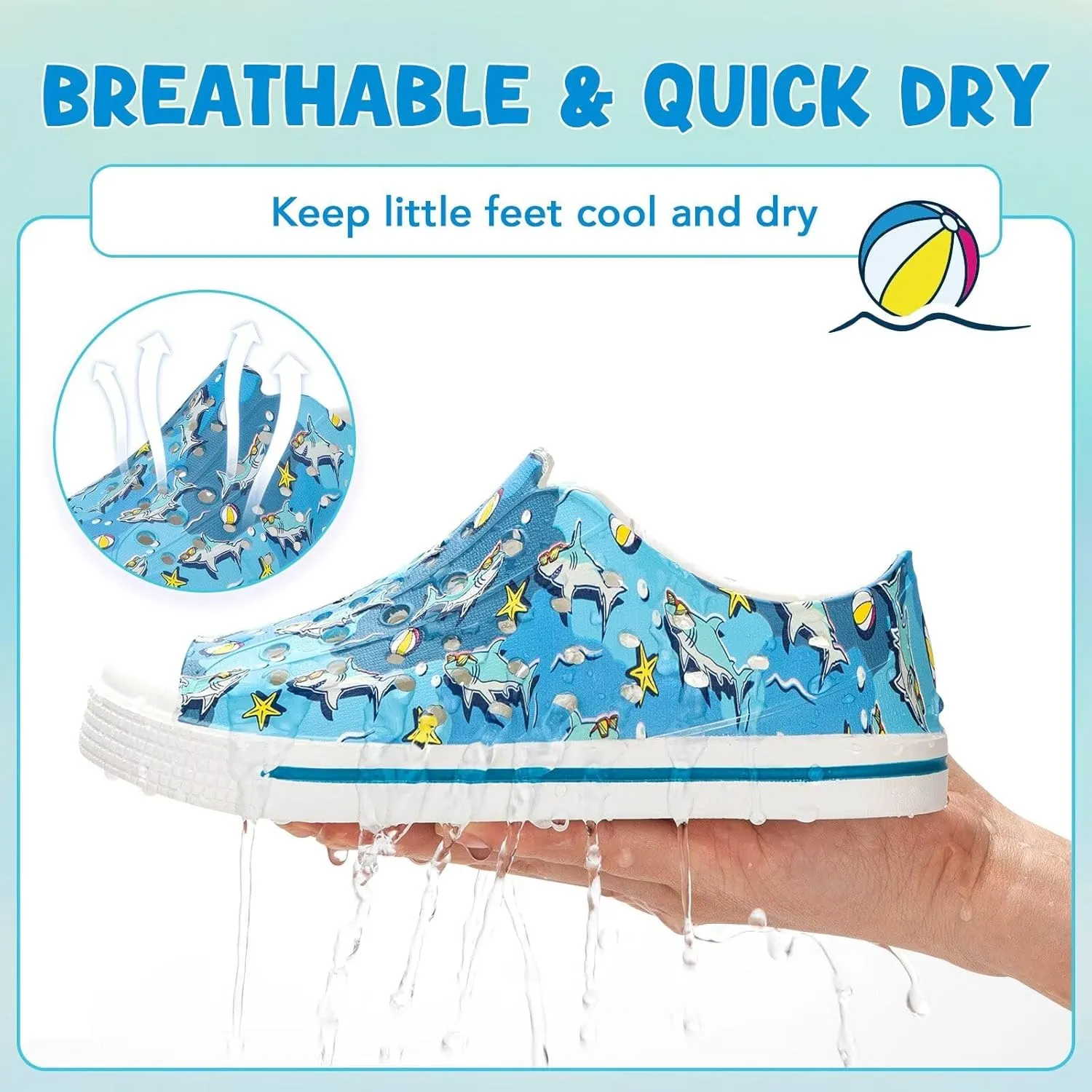 Kids Toddler Water Shoes Boys Girls Quick Dry Sandals Children Slip On Breathable Beach Swim Sneakers Outdoor/Indoor