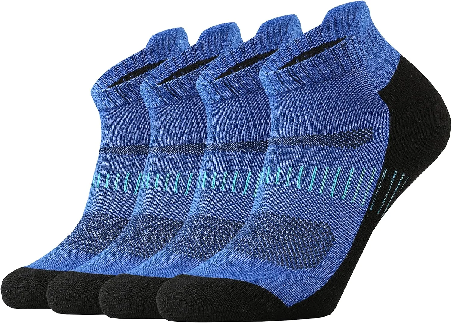 KMM Men's Merino Wool No Show Ankle Socks with Cushion Low Tab Summer for Outdoor Hiking Golf Loafer Sneaker Trail Running