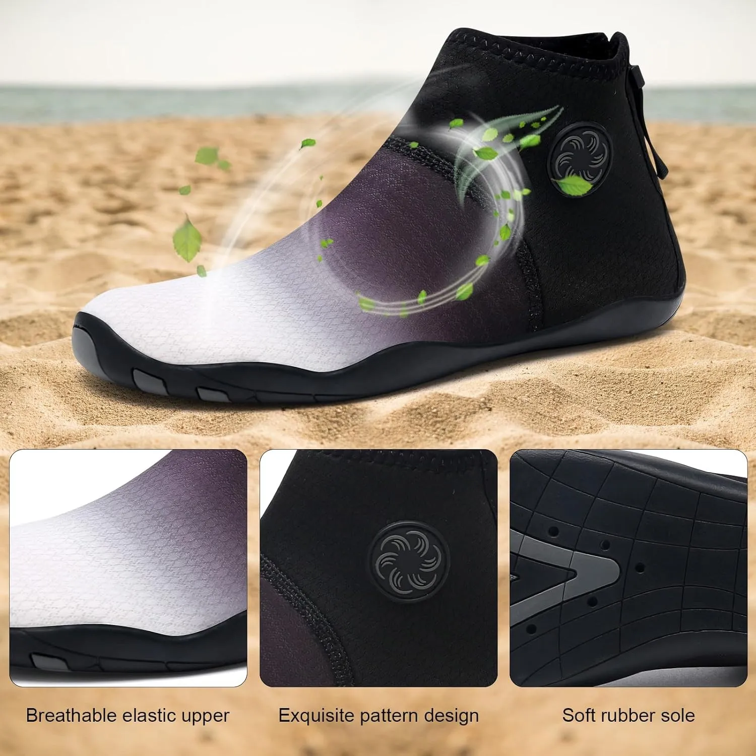 KUNWFNIX Water Shoes for Men Women Quick Dry Water Sports Barefoot Shoes Aqua Socks for Swim Beach Pool Surf Yoga for Women Men