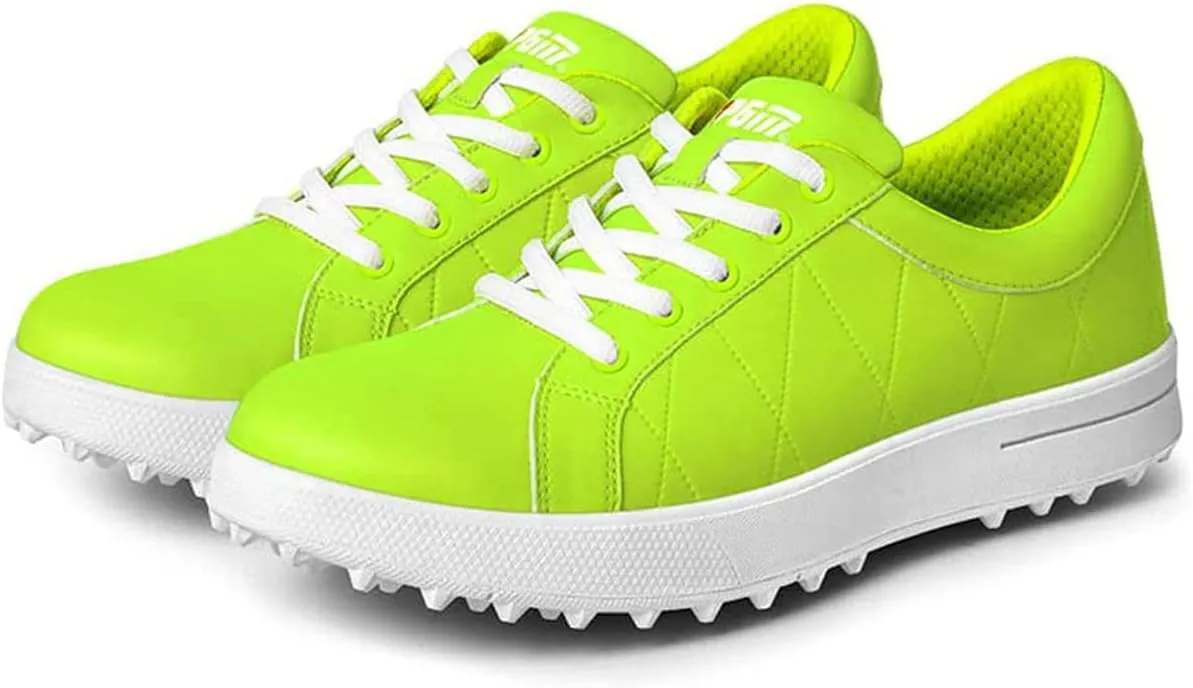Ladies Golf Shoes, Waterproof Walking Shoes Leather Spikeless Golf Sport Sneaker Comfort Non Slip Sport Athletic Trainer