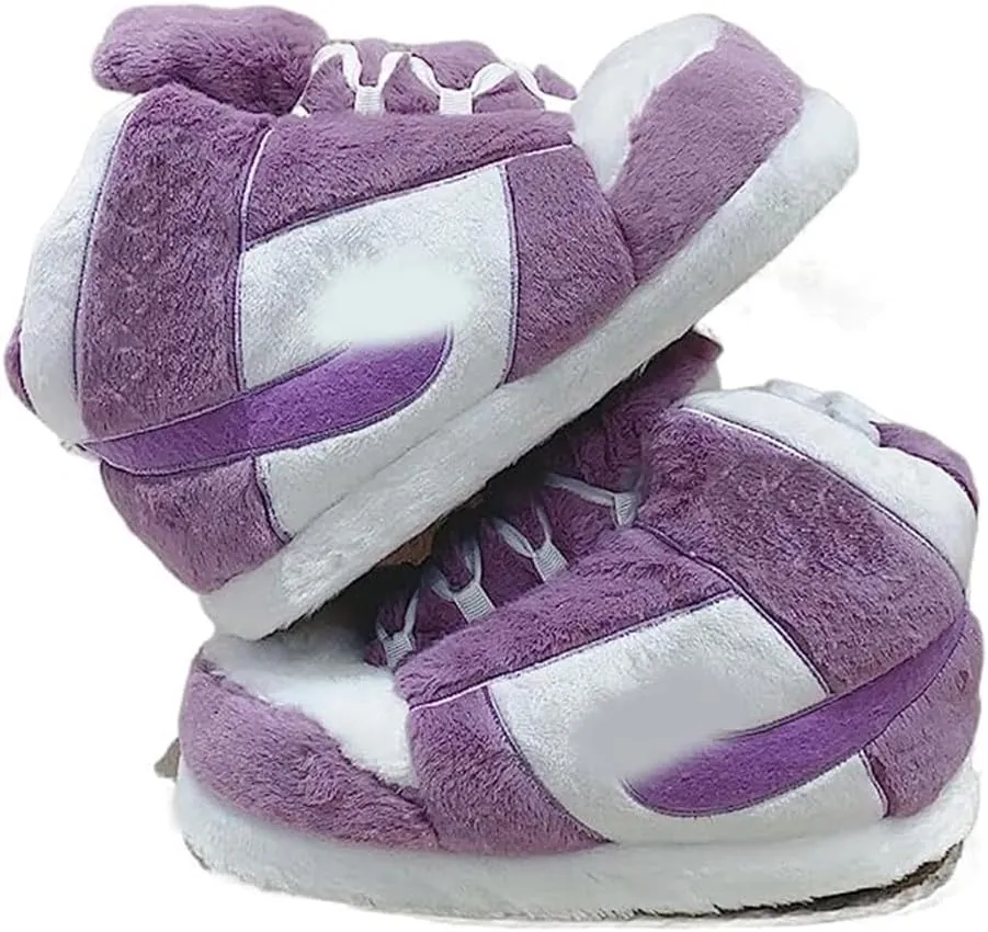 LAPRBY Sneaker Slippers Non Slip Sole Indoor House Plush Slippers Unisex Indoor Floor Cotton Shoes