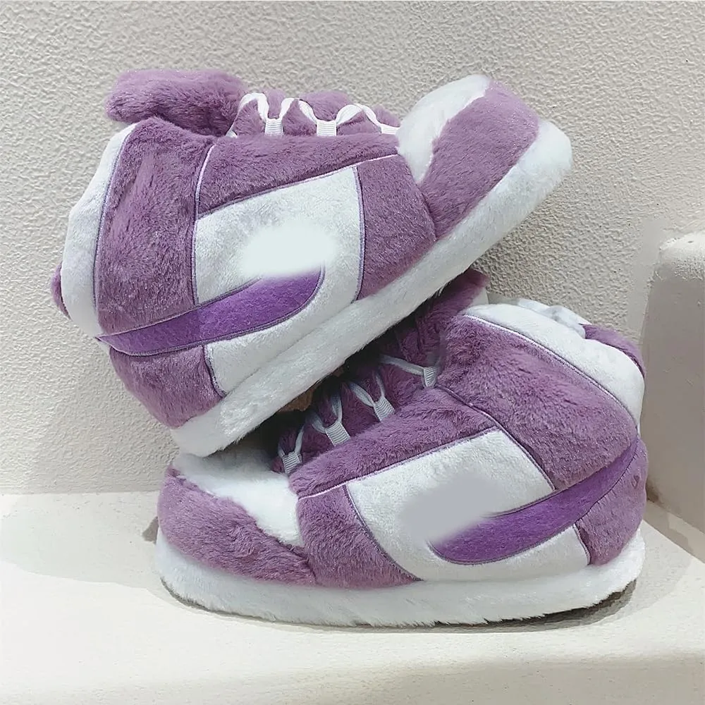 LAPRBY Sneaker Slippers Non Slip Sole Indoor House Plush Slippers Unisex Indoor Floor Cotton Shoes