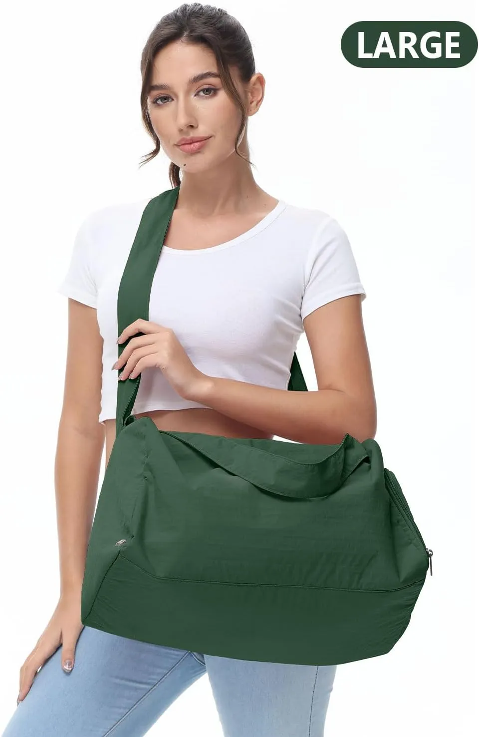 Large Gym Bag for Women with Shoes Compartment, Stylish Duffle Travel Bag for Plane, Lightweight Duffle Bag for Women & Men, Sport Gym Tote Bag with Wet Pocket for Yoga, Pilates, Swimming