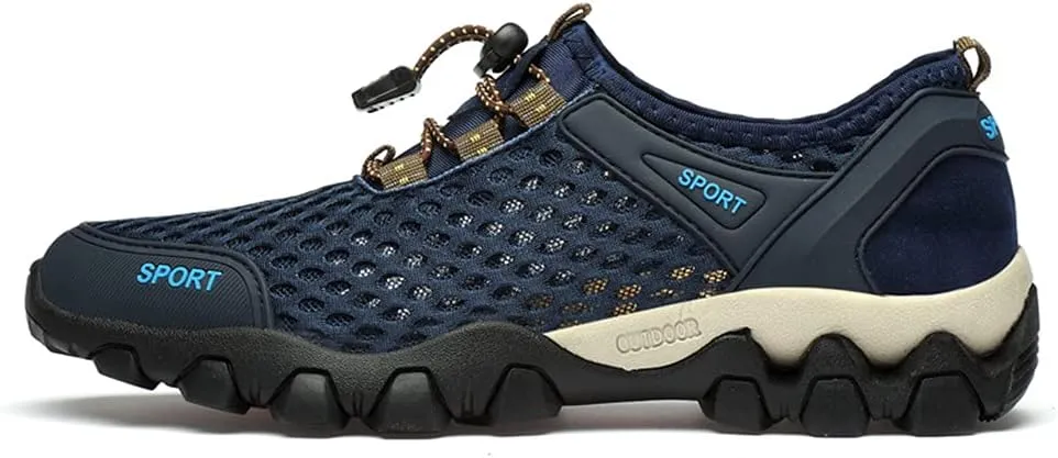 LEADER SHOW Men's Quick Dry Hiking Shoes Barefoot Mesh Lightweight Outdoor Training Water Walking Shoes