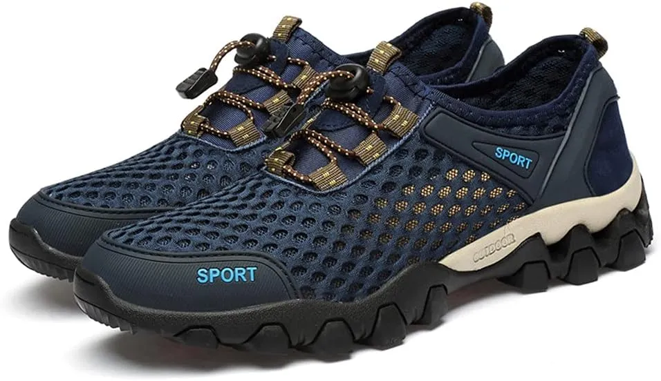 LEADER SHOW Men's Quick Dry Hiking Shoes Barefoot Mesh Lightweight Outdoor Training Water Walking Shoes
